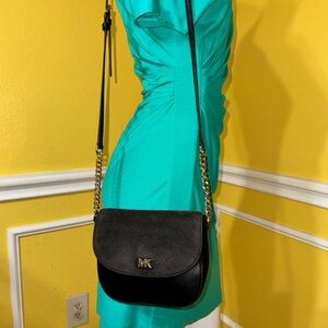 Michael Kors Black Crossbody Bag with Gold Chain